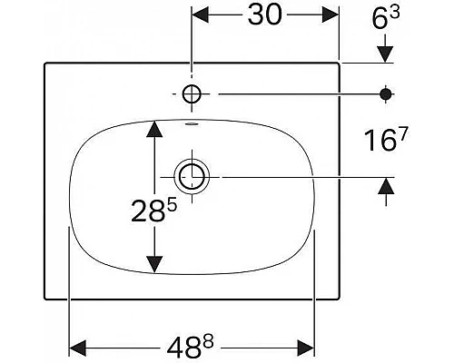 Купить Раковина Geberit Acanto Slim 60 500.640.01.2 Белая в магазине сантехники Santeh-Crystal.ru