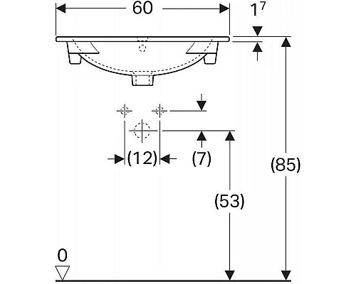 Купить Раковина Geberit Acanto Slim 60 500.640.01.2 Белая в магазине сантехники Santeh-Crystal.ru