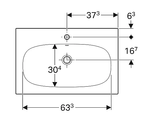 Заказать Раковина Geberit Acanto Slim 90 500.642.01.2 Белая в магазине сантехники Santeh-Crystal.ru