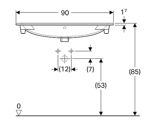 Заказать Раковина Geberit Acanto Slim 90 500.642.01.2 Белая в магазине сантехники Santeh-Crystal.ru