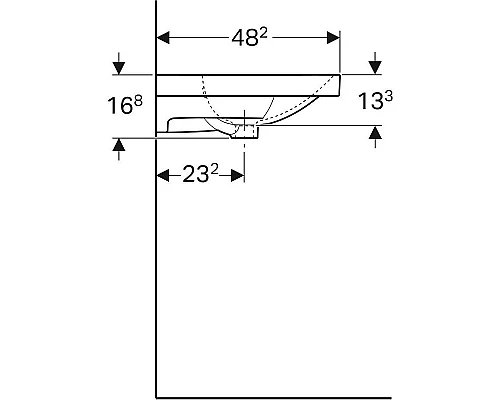 Купить Раковина Geberit Acanto 90 500.625.01.2 Белая в магазине сантехники Santeh-Crystal.ru