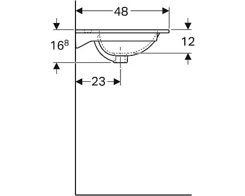 Приобрести Раковина Geberit Acanto 75 500.641.01.2 Белая в магазине сантехники Santeh-Crystal.ru