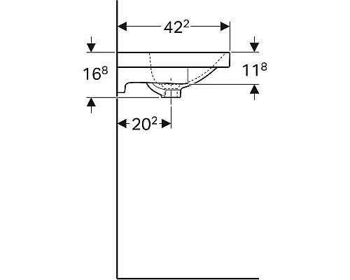 Заказать Раковина Geberit Acanto Compact 90 500.633.01.2 Белая в магазине сантехники Santeh-Crystal.ru