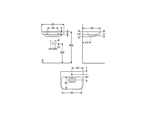 Приобрести Раковина Geberit myDay 60 125460600 Белая в магазине сантехники Santeh-Crystal.ru