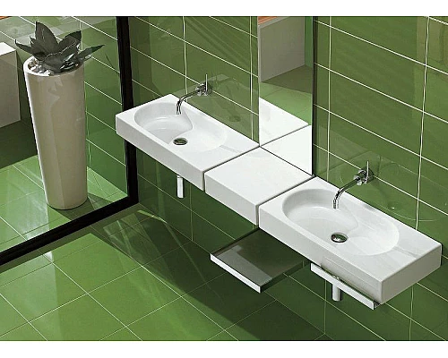 Заказать Раковина Hatria Area 70 L Y0W901 Белая в магазине сантехники Santeh-Crystal.ru