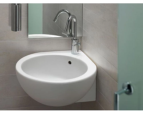 Заказать Раковина Hatria You and Me 46 L Y0H601 угловая Белая в магазине сантехники Santeh-Crystal.ru