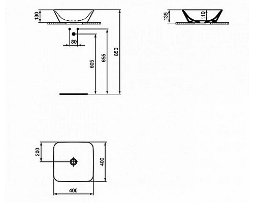 Заказать Раковина-чаша Ideal Standard Connect Air 40 E034701 Euro White в магазине сантехники Santeh-Crystal.ru