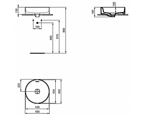 Заказать Раковина-чаша Ideal Standard Strada II Round Vessel 45 T296101 Euro White в магазине сантехники Santeh-Crystal.ru