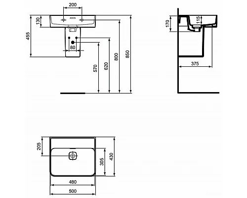 Приобрести Раковина Ideal Standard Strada II 50 T363701 Euro White в магазине сантехники Santeh-Crystal.ru