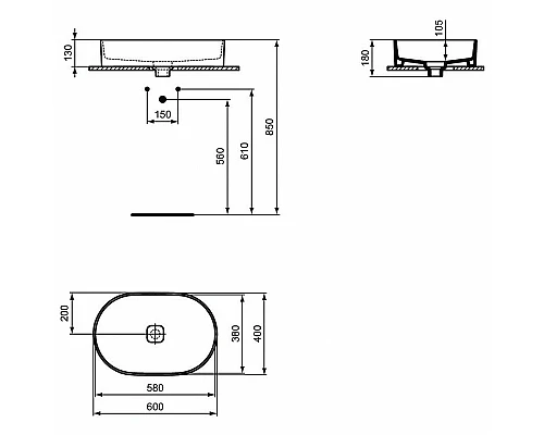 Заказать Раковина-чаша Ideal Standard Strada II Oval Vessel 60 T298101 Euro White в магазине сантехники Santeh-Crystal.ru