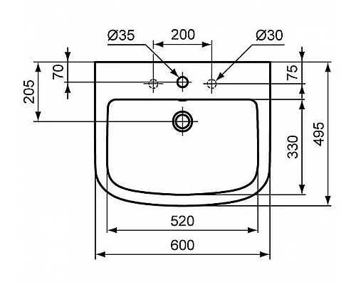 Заказать Раковина Ideal Standard Tempo 60 T056401 Euro White в магазине сантехники Santeh-Crystal.ru