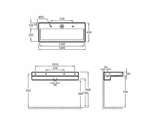 Заказать Раковина Jacob Delafon Terrace 120 EXB9112-00 с подсветкой в магазине сантехники Santeh-Crystal.ru