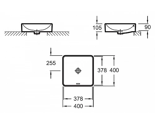 Заказать Раковина-чаша Jacob Delafon Vox Signature 40 EVG102-PT5 карта Парижа в магазине сантехники Santeh-Crystal.ru
