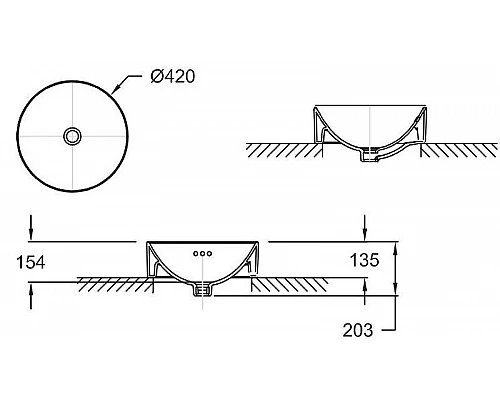 Заказать Раковина-чаша Jacob Delafon Vox 42 E14800-7 Черный в магазине сантехники Santeh-Crystal.ru