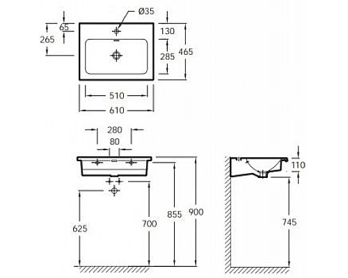 Купить Раковина Jacob Delafon Vox 60 EXAF112-00 Белая в магазине сантехники Santeh-Crystal.ru