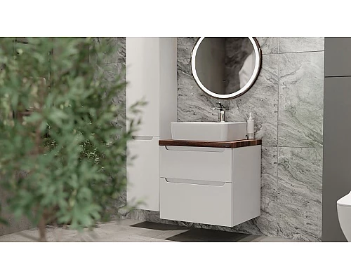 Приобрести Столешница под раковину Jorno Wood 60 Wood.06.60/DW Темное дерево в магазине сантехники Santeh-Crystal.ru