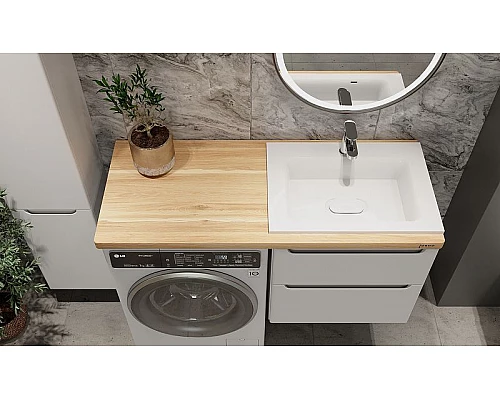 Приобрести Столешница под раковину Jorno Wood 122 Wood.06.122/LW Светлое дерево в магазине сантехники Santeh-Crystal.ru