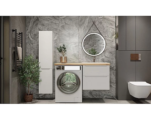 Приобрести Столешница под раковину Jorno Wood 122 Wood.06.122/LW Светлое дерево в магазине сантехники Santeh-Crystal.ru