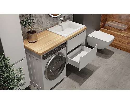 Приобрести Столешница под раковину Jorno Wood 122 Wood.06.122/LW Светлое дерево в магазине сантехники Santeh-Crystal.ru