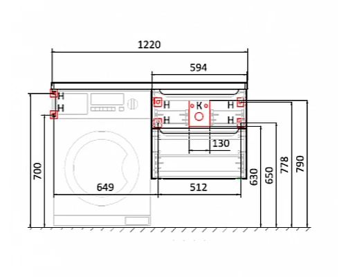 Приобрести Столешница под раковину Jorno Wood 122 Wood.06.122/LW Светлое дерево в магазине сантехники Santeh-Crystal.ru