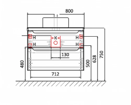 Приобрести Столешница под раковину Jorno Wood 80 Wood.06.80/DW Темное дерево в магазине сантехники Santeh-Crystal.ru
