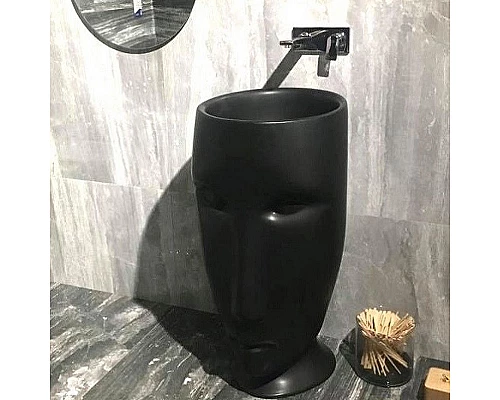 Приобрести Раковина Kerasan Artwork Moloco 45 474031 Черная матовая в магазине сантехники Santeh-Crystal.ru