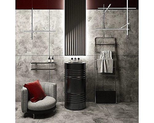 Приобрести Раковина Kerasan Artwork Barrel 45 4742K31 Черная матовая в магазине сантехники Santeh-Crystal.ru