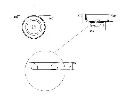 Купить Раковина-чаша Kerasan Ciotola 46 430231 Черная матовая в магазине сантехники Santeh-Crystal.ru