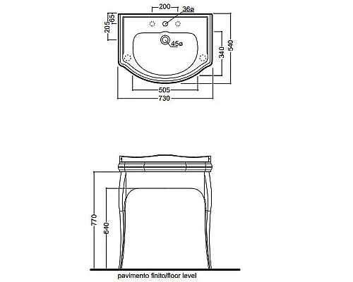 Заказать Раковина Kerasan Retro 73 104701x3 Белая в магазине сантехники Santeh-Crystal.ru
