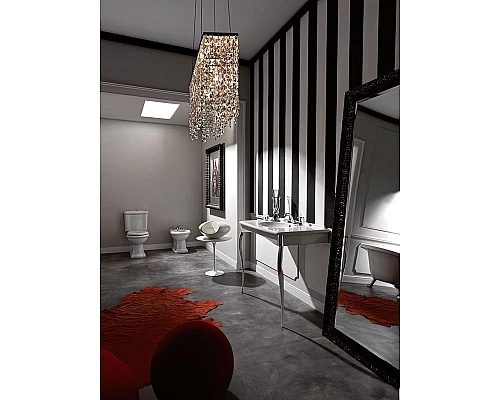 Купить Раковина-консоль Kerasan Retro 100 1049K0 bix3 cr legs Белая Хром в магазине сантехники Santeh-Crystal.ru