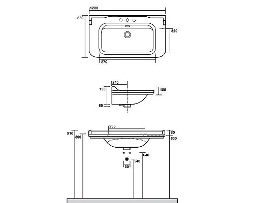 Заказать Раковина Kerasan Waldorf 120 4144K1bi/crx1 Белая в магазине сантехники Santeh-Crystal.ru