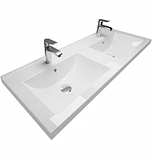Раковина Marka One Duo 120 Polytitan У99050 двойная Белая