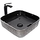 Купить Раковина-чаша Mira 39 MR-3939BS Черная Серебро в магазине сантехники Santeh-Crystal.ru