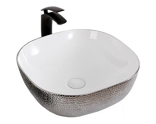 Купить Раковина-чаша Mira 43 MR-4343WS Белая Серебро в магазине сантехники Santeh-Crystal.ru
