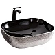 Купить Раковина-чаша Mira 51 MR-5141BS Черная Серебро в магазине сантехники Santeh-Crystal.ru