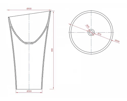 Приобрести Раковина Montebianco Pisa Cono 11237 Белая в магазине сантехники Santeh-Crystal.ru