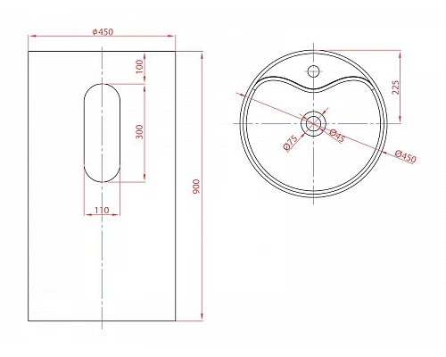 Купить Раковина Montebianco Pisa Rubinetto 45 11234 Белая в магазине сантехники Santeh-Crystal.ru