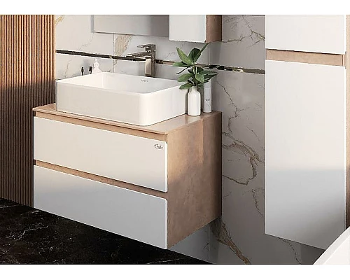 Приобрести Столешница под раковину Onika Алеста 80 680001 Камень светлый в магазине сантехники Santeh-Crystal.ru