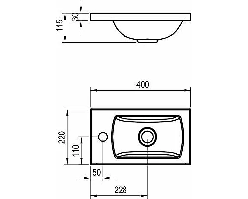 Купить Раковина Ravak Classic II 40 XJX01140004 Белая в магазине сантехники Santeh-Crystal.ru