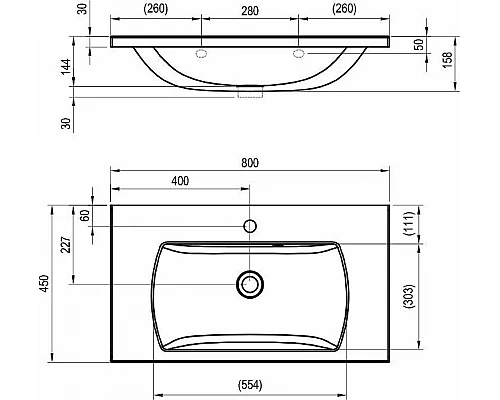 Заказать Раковина Ravak Classic II 80 XJX01180000 Белая в магазине сантехники Santeh-Crystal.ru