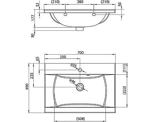 Приобрести Раковина Ravak Classic 70 XJD01170000 Белая в магазине сантехники Santeh-Crystal.ru