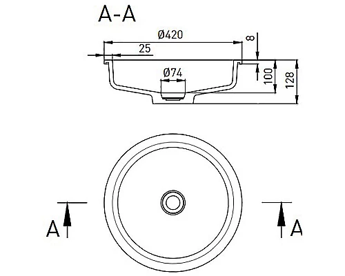 Купить Раковина 42x42 см Salini S-Stone Marea 04 1802204M в магазине сантехники Santeh-Crystal.ru