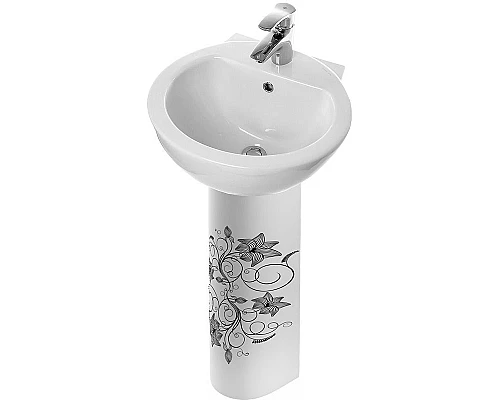 Заказать Раковина Sanita Luxe Art Luxe 50 SL400001 ARTSLWB01+ARTSLPD10 Белая в магазине сантехники Santeh-Crystal.ru