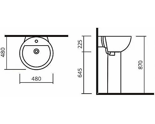 Заказать Раковина Sanita Luxe Art Luxe 50 SL400001 ARTSLWB01+ARTSLPD10 Белая в магазине сантехники Santeh-Crystal.ru