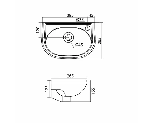Приобрести Раковина Santek Бриз 40 R 1WH110445 Белая в магазине сантехники Santeh-Crystal.ru