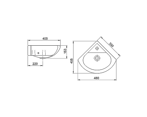 Приобрести Раковина Santeri Радиан 50 1.3130.9.S00.10B.0 Белая в магазине сантехники Santeh-Crystal.ru