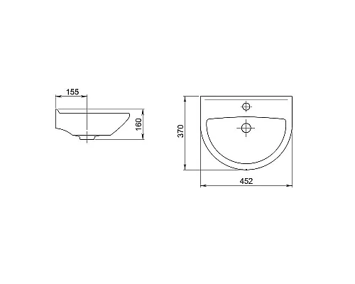 Заказать Раковина Santeri Родничок 45 1.3131.0.S00.10B.0 Белая в магазине сантехники Santeh-Crystal.ru