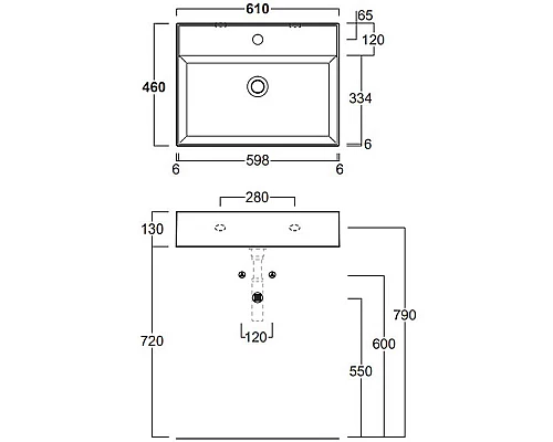 Купить Раковина Simas Agile 61 AG61 bix1 Белая в магазине сантехники Santeh-Crystal.ru