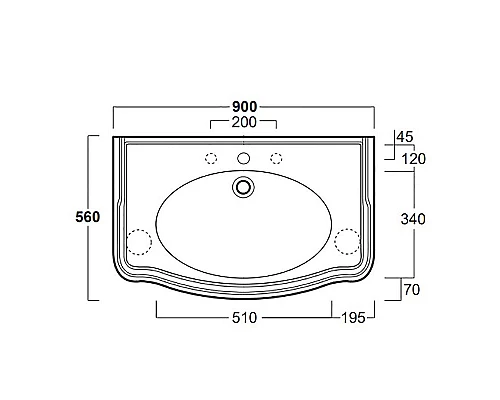 Заказать Раковина Simas Arcade 90 AR864bix1 Белая в магазине сантехники Santeh-Crystal.ru