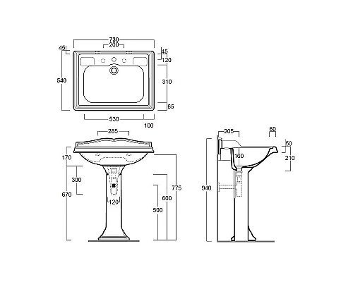 Купить Раковина Simas Arcade 73 AR834bix3 Белая в магазине сантехники Santeh-Crystal.ru